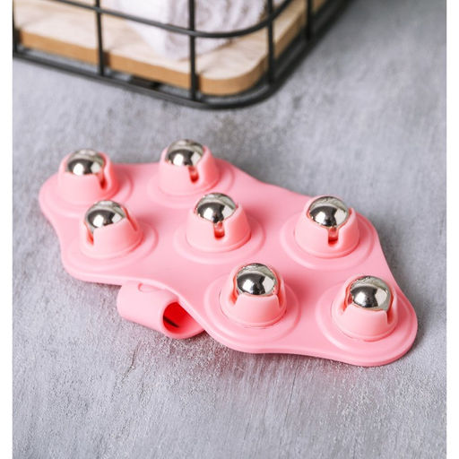 Набор: повязка для головы и роликовый массажёр «Мрр», розовый, 19 х 8,5 см