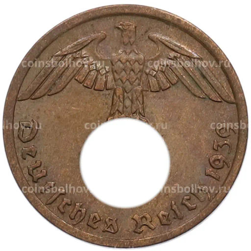 Монета 1 рейхспфенниг 1939 года A Германия