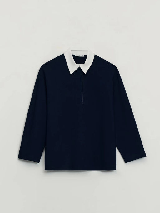 Хлопковый джемпер с отложным воротником / Zarina