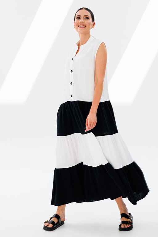 Платье Lars Style 939 черный, белый