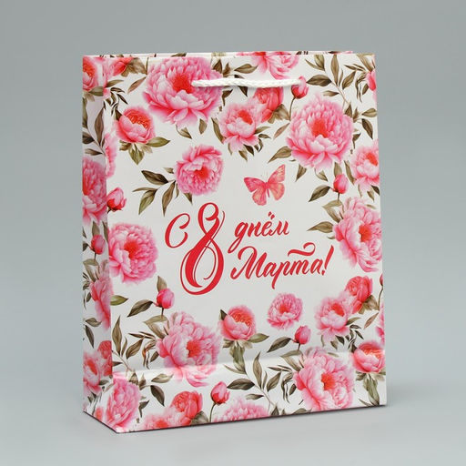 Цена за 2 шт. Пакет подарочный ламинированный, упаковка, 8 марта, ML 21?25?8 см
