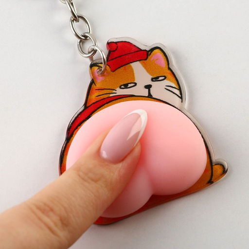 Брелок - мялка «Кот - Новый год» 4,8 х 11,4 см