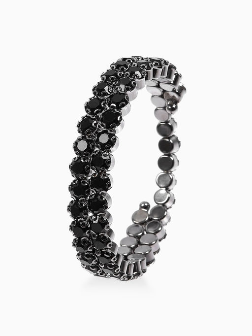 Браслет-пружинка со стразами, цвет чёрный