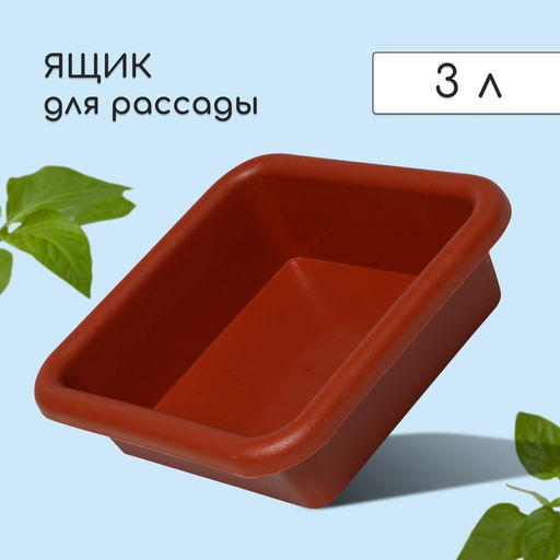 Цена за 3 шт. Ящик для рассады, 23.5×23.5×7 см, 3 л, пластик, цвет МИКС