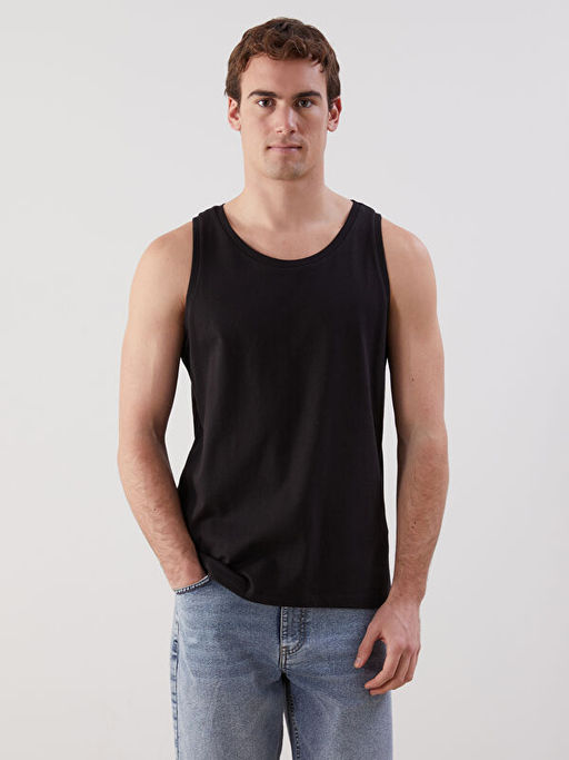 Bisiklet Yaka Erkek Kolsuz Ti??rt