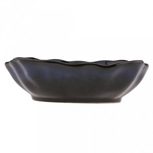 "Тихий океан" Салатник керамический 600мл, 17,5х17х5см, асимметричная форма, синий (Китай)