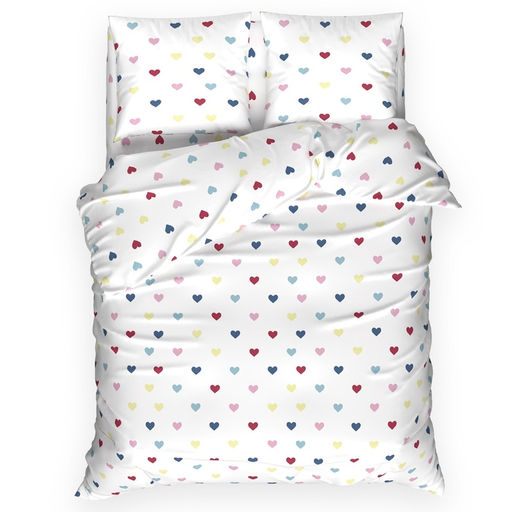 Постельное бельё Этель 1.5 сп Сolored Hearts 143?215 см, 150?214 см, 70?70 см-2 шт., поплин 125 г/м?, хлопок 100%  фото 2