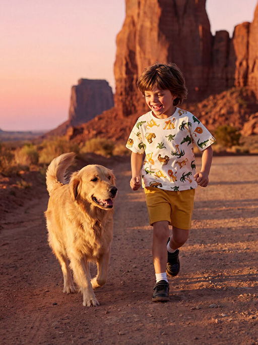 Bask?l? Erkek ?ocuk Ti??rt ve ?ort 2li Tak?m