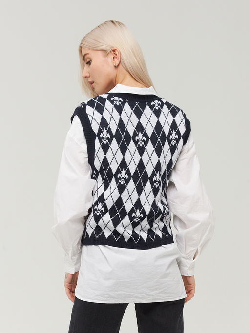 Жилет женский 7222-14072. 189/501 т.синий/белый