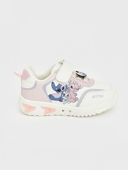 Stitch Bask?l? I??kl? K?z ?ocuk Spor Ayakkab?