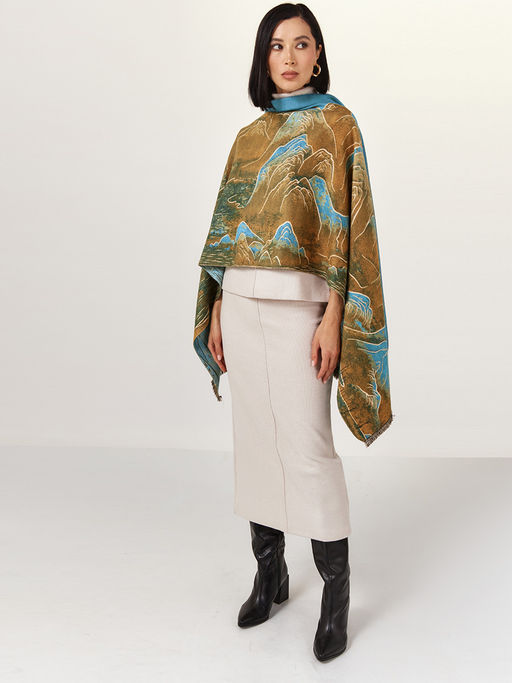 В составе ШЕРСТЬ и КАШЕМИР Большой, мягкий, теплый двусторонний палантин