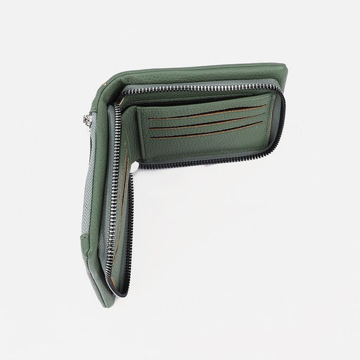 Кошелёк на молнии, цвет зелёный - Simaland фото 3
