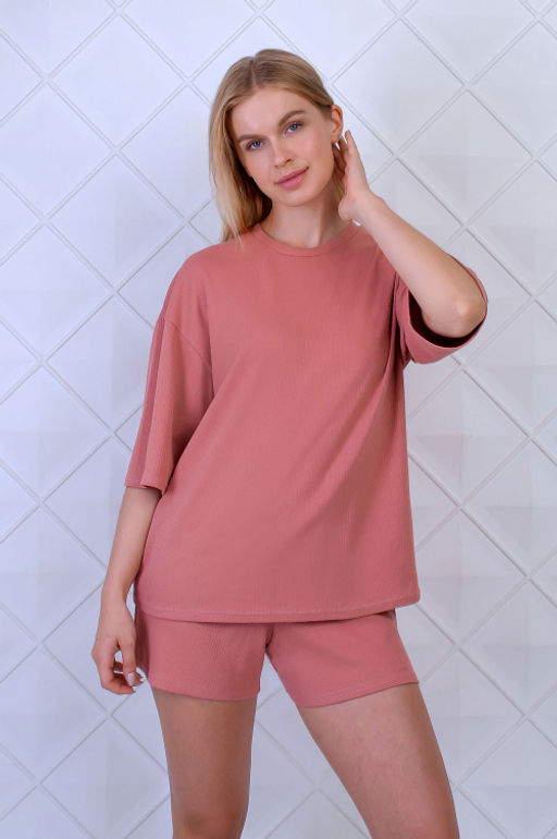 Арт. 9134 Пижама с шортами 42-50 (5 шт) Цвет:верх-черный,низ-черный