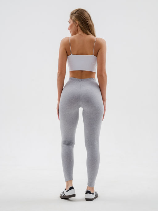 Легинсы женские из кулирки с лайкрой серый меланж макси