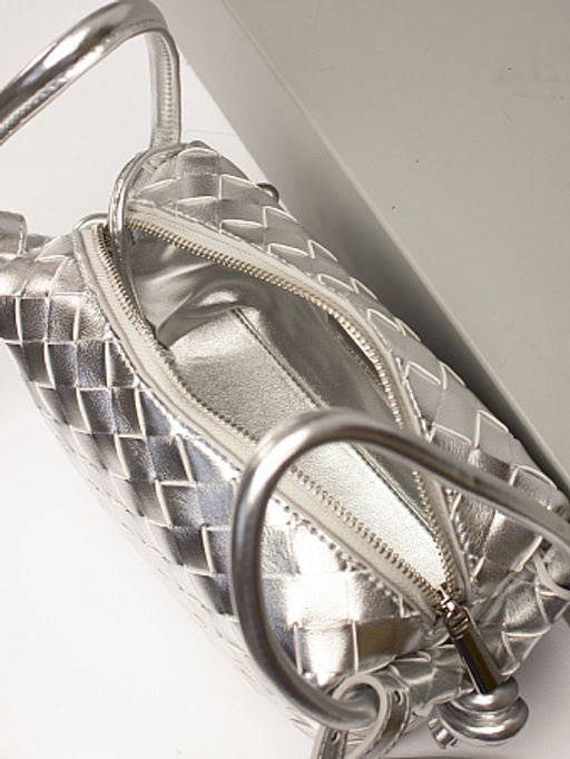 LACCOMA сумка НИ9877-серебристый натуральная кожа