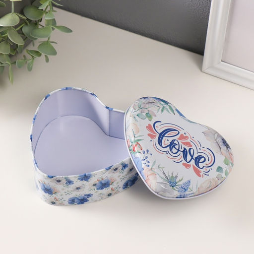 Набор шкатулок для хранения мелочей, украшений Сердце. Любовь, 3 шт., металл, 10.5?12.6?5 см