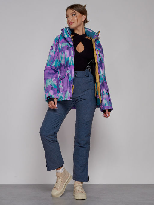 Горнолыжная куртка женская зимняя фиолетового цвета 2302-2F - Chunmai фото 8