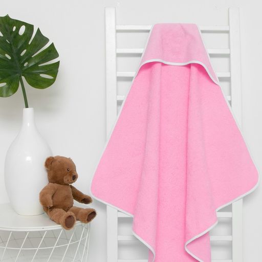 Полотенце уголок махровое Крошка Я 85х85 см, цвет розовый, 100% хлопок, 340 г/м2  фото 12