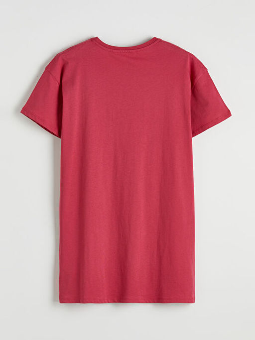 Bisiklet Yaka Bask?l? Kad?n Gecelik