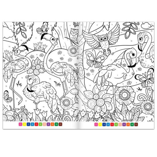 Цена за 2 шт. Раскраска по номерам Страна волшебства, 16 стр., формат А4