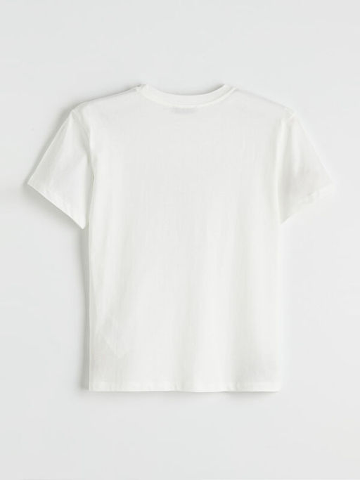 Bisiklet Yaka Bask?l? Kad?n Ti??rt