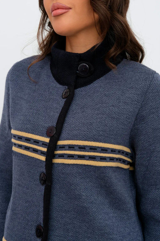 ЗЛАТА Кардиган В 1617/джинсовый микс