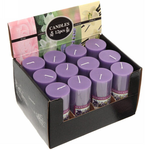 Цена за 4 шт. Свеча "Fantasy-Лавандовое поле" 4,8*12,4см YZ006