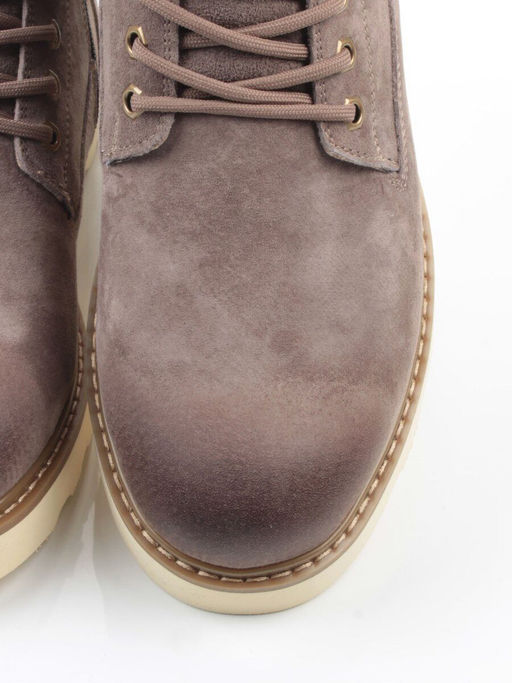 05-H50119M-3 GRAY/BROWN Ботинки зимние мужские (натуральная кожа, натуральный мех)