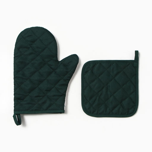 Набор кухонный «Алоэ вера» варежка-прихватка 20×27 см, прихватка 17×17 см 100% п/э