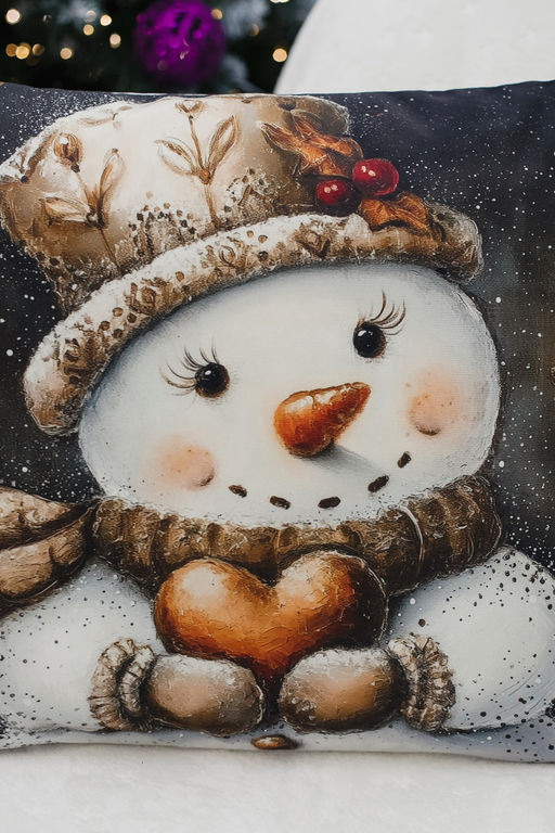 Наволочка декоративная новогодняя 2 шт 3D эффект велюр