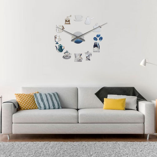 Часы настенные интерьерные «Время кофе», для кухни, 3D, наклейка, d=120 см