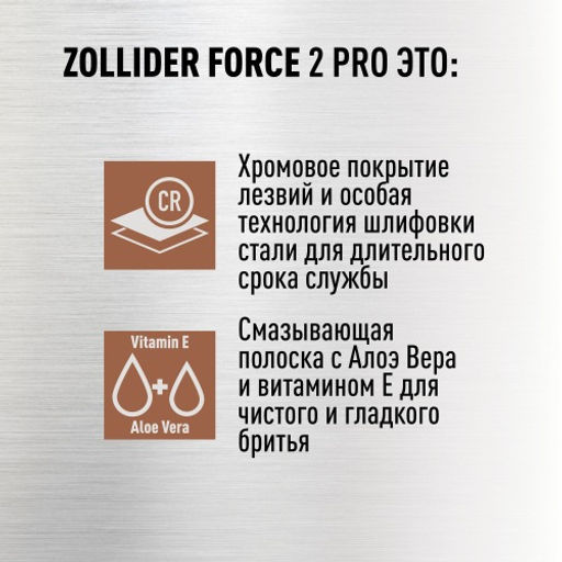 Zollider Force 2 PRO, одноразовые бритвенные станки 2 лезвия, 5 шт/ Zollider Force 2 PRO, twin blade  фото 3