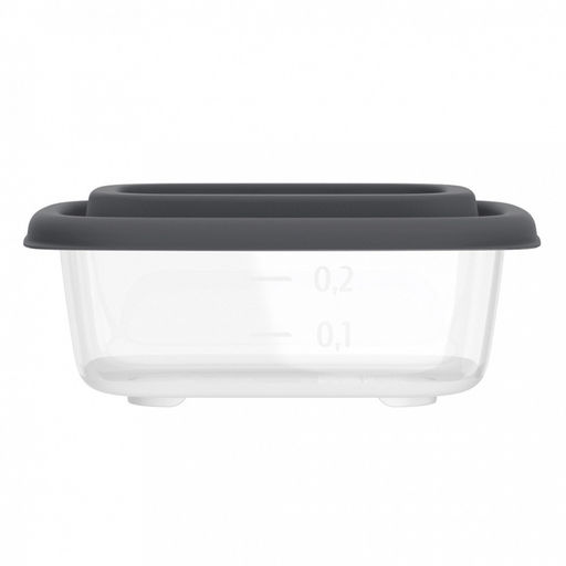 Контейнер для продуктов Гурман 0,31л, 12,8х9,5х5,2см, полипропилен, графит, подходит для СВЧ и заморозки (Россия) - Домашняя Мода фото 4