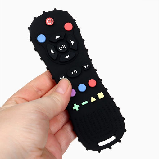 Прорезыватель для зубов «Пульт от телевизора», силиконовый, чёрный