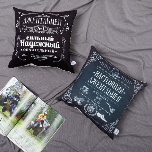 Подушка декоративная Этель Джентельмен 40х40 см, велюр, 100% п/э  фото 2