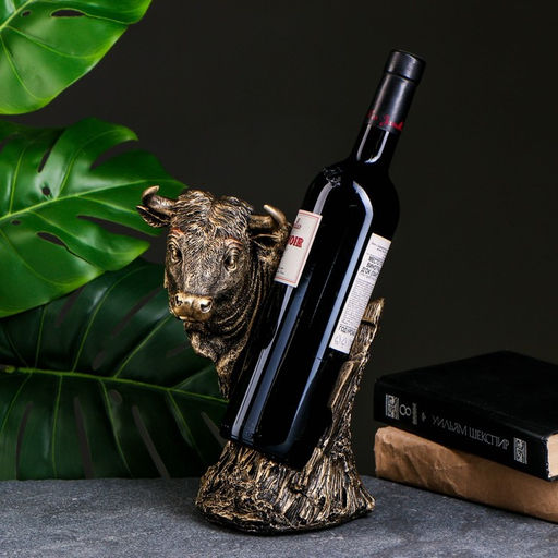 Подставка для бутылки «Бык», под бронзу, 16×21×25 см