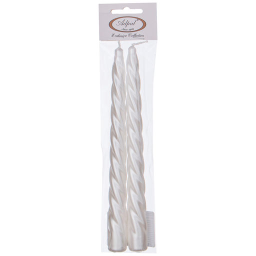 НАБОР СВЕЧЕЙ ADPAL ИЗ 2ШТ ВИТЫЕ 23СМ ЖЕМЧУЖНЫЙ  фото 2