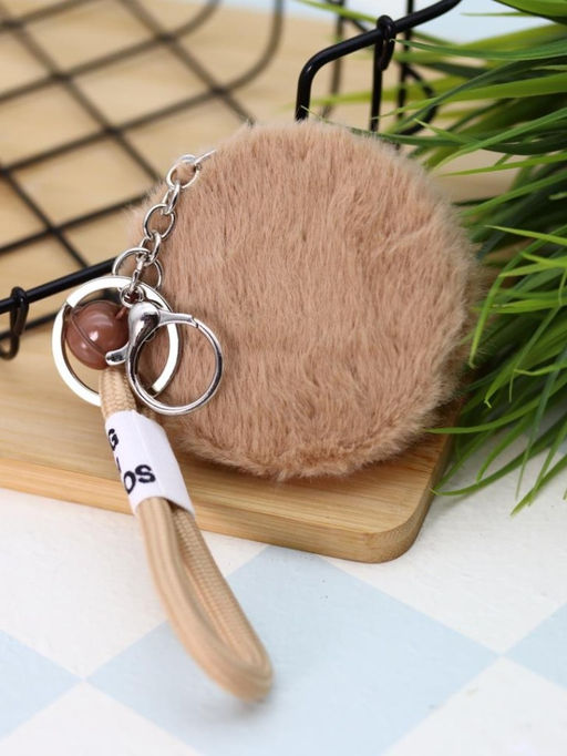 Плюшевое раскладное зеркало брелок "Capybara", коричневое (7*7 см)