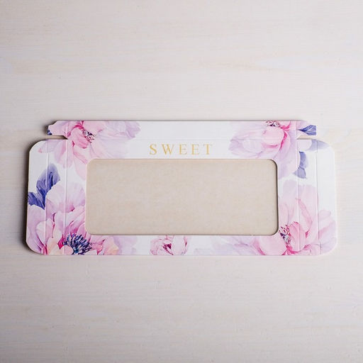 Цена за 5 шт. Коробка для шоколада, кондитерская упаковка с окном, Sweet, 17.3 х 8.8 х 1.5 см