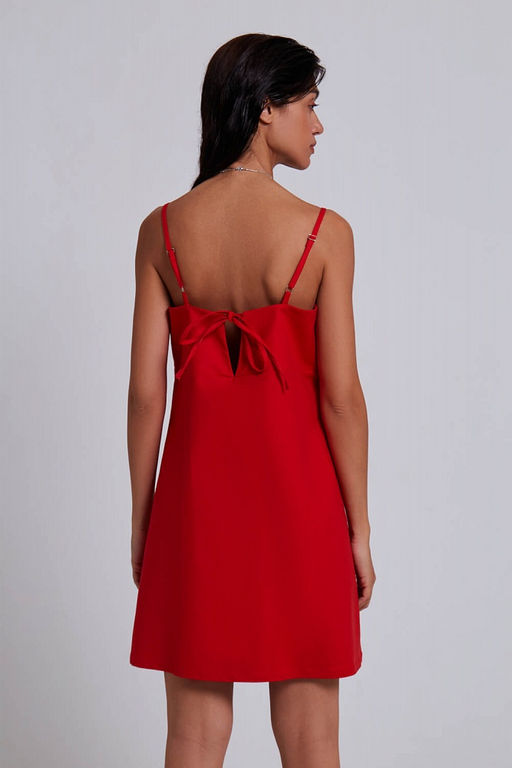 Алое хлопковое платье - Incity фото 3