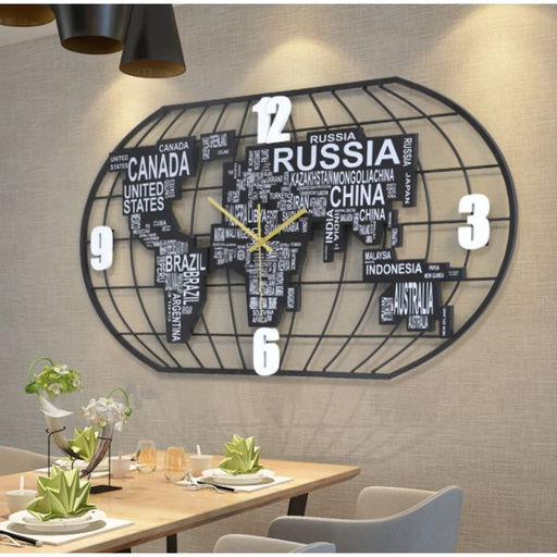 Часы настенные интерьерные «Карта мира», бесшумные, плавный ход, 40×78 см, от батарейки 1хАА