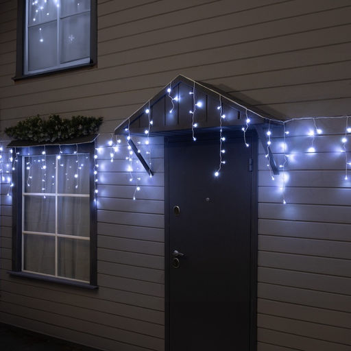 Гирлянда «Бахрома» 6×0.7 м, IP44, УМС, белая нить, 120 LED, свечение белое, 220 В - Luazon lighting фото 2