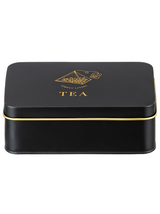 Органайзер для чайных пакетиков 22*16*7,5 см "TEA" с крышкой, черный, металл