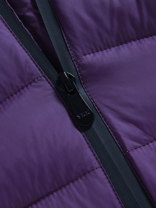 Куртка женская гибридная стёганая с капюшоном с графеновой подкладкой фиолетового цвета 9630_1F