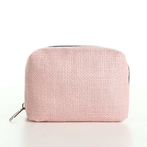 Косметичка женская на молнии, объёмная, маленькая, мягкая, розовая - Simaland фото 3