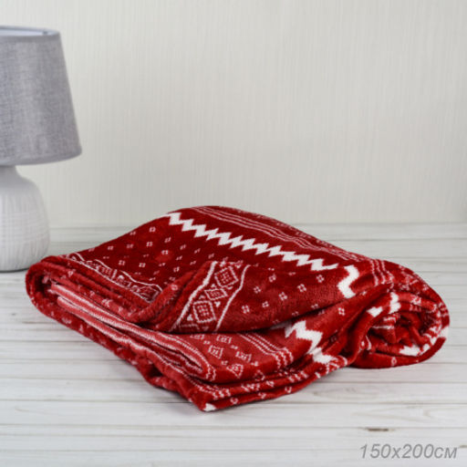 Плед флисовый 150х200 см Красный с белыми снежинками / GP611-4 /уп 100/ 696142 - ГалеонТрейд фото 8