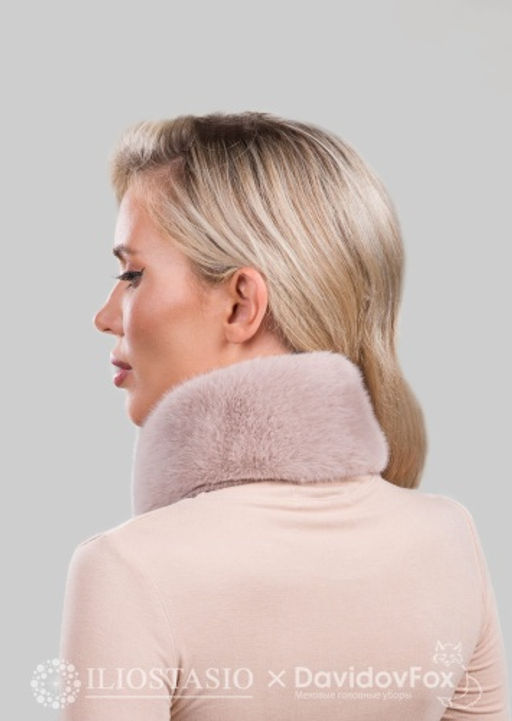 Шарф-воротник экомех бежевый