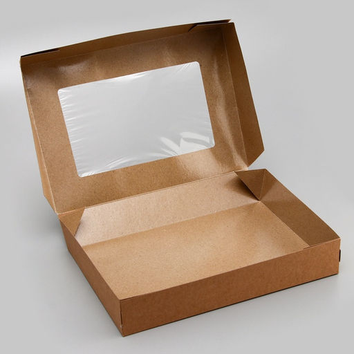 Цена за 20 шт. Коробка складная, с окном, крафт, 28?20?5 см - UPAK LAND фото 6