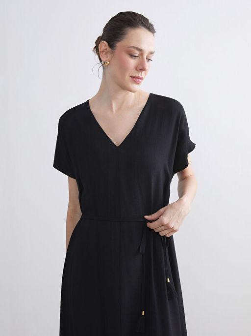 V Yaka A Kesim Elbise