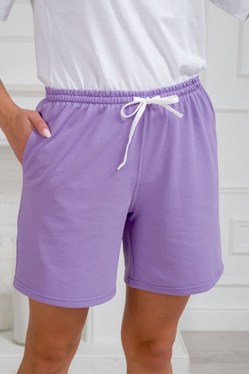 Шорты женские из футера Таиланд лиловый - Амадэль фото 4